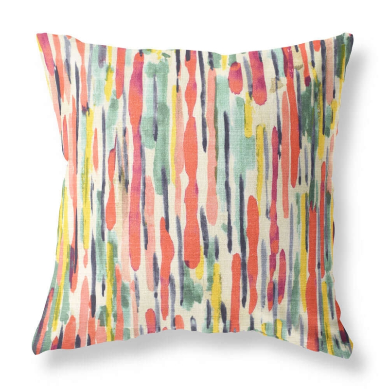 Throw Pillow Bold Multicolored Psychedelic Pattern Accent Cushion
