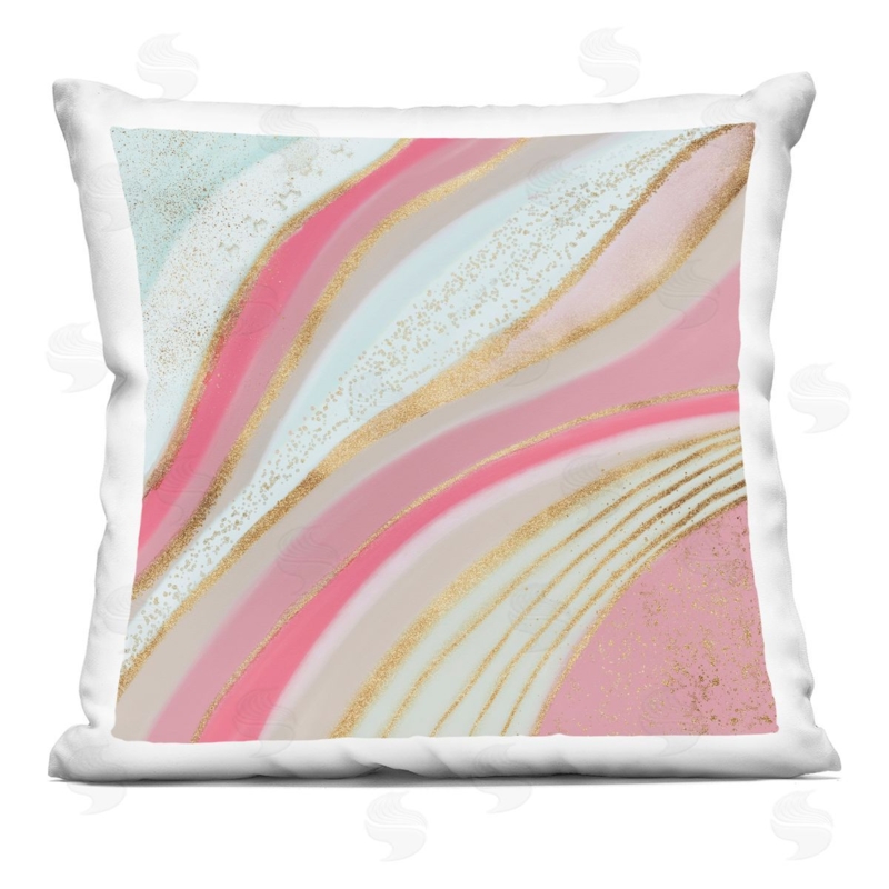 Throw Pillow: Bold Pink and White Stripes with Subtle Texture