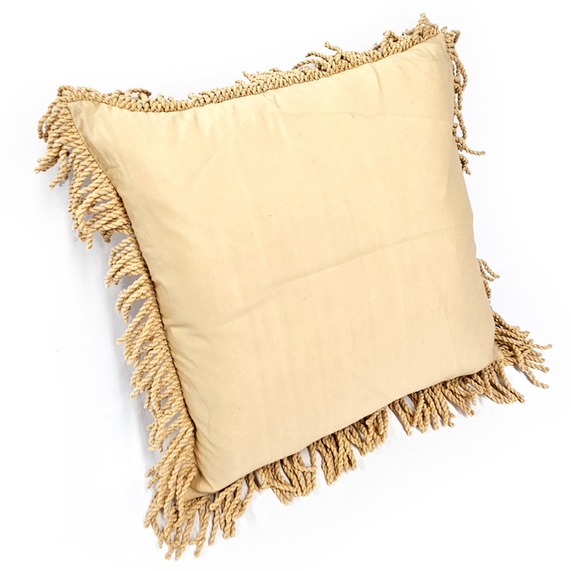 Throw Pillow Bullion Fringe Metallic Medallion Black Gold Luxury