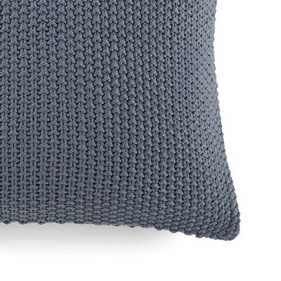 Throw Pillow Charcoal Chunky Seed Stitch, seed stitch decorative cushion