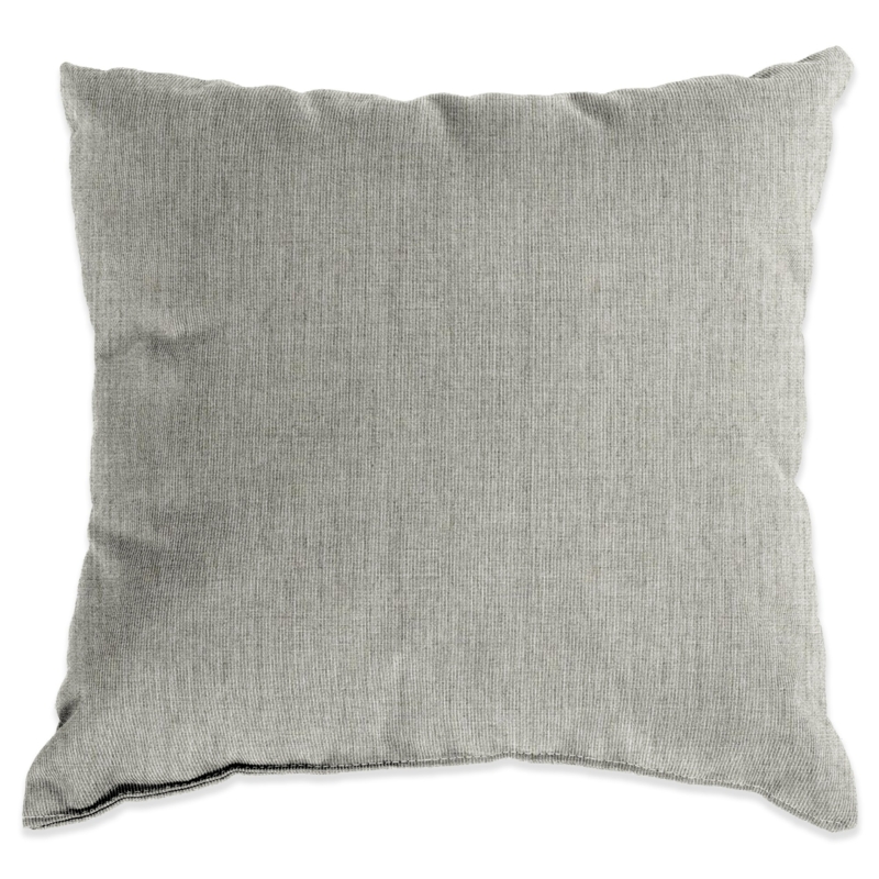 Throw Pillow Charcoal Grey Canvas Piped Edges Outdoor Square