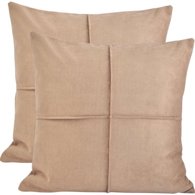 Throw Pillow Chocolate Brown Faux Suede Matte Finish Square