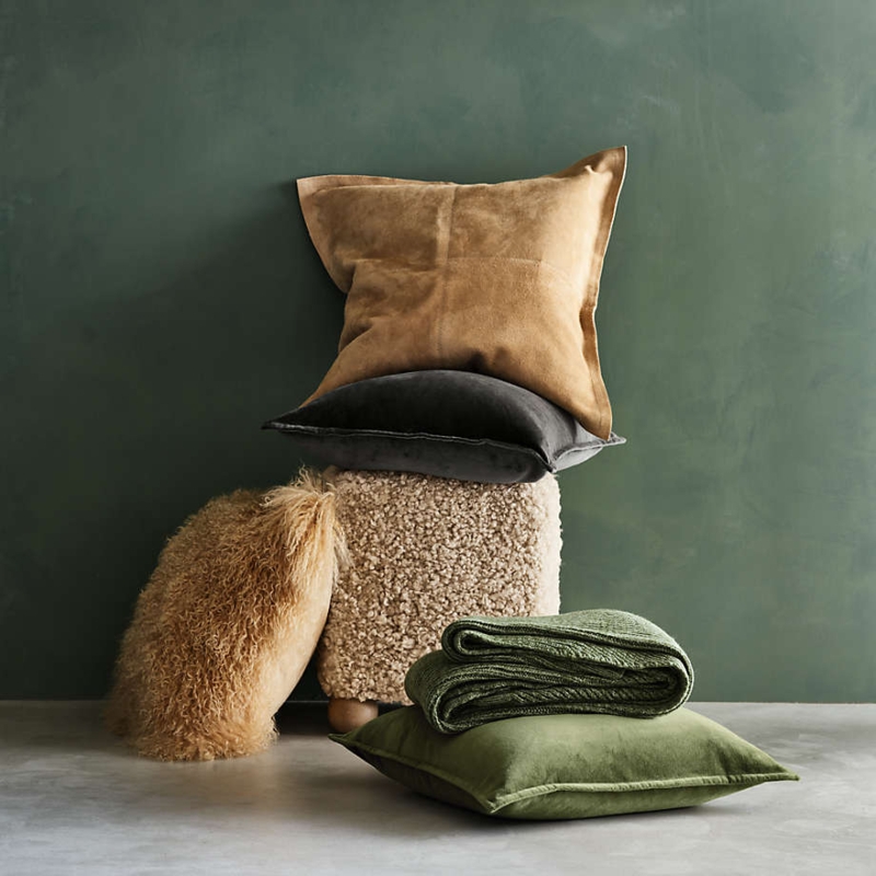 Throw Pillow: Chocolate Suede with Geometric Seaming for Earthy Sofa Accents.