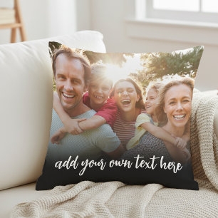 Throw Pillow Circular Image Frames Photo Collage White Minimalist