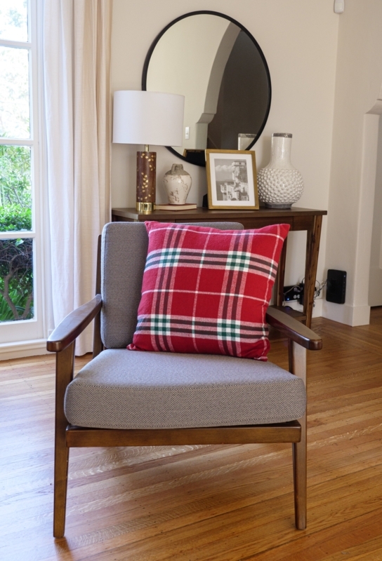 Throw Pillow Classic Red Tartan Plaid Pillow with Knife Edge Finish