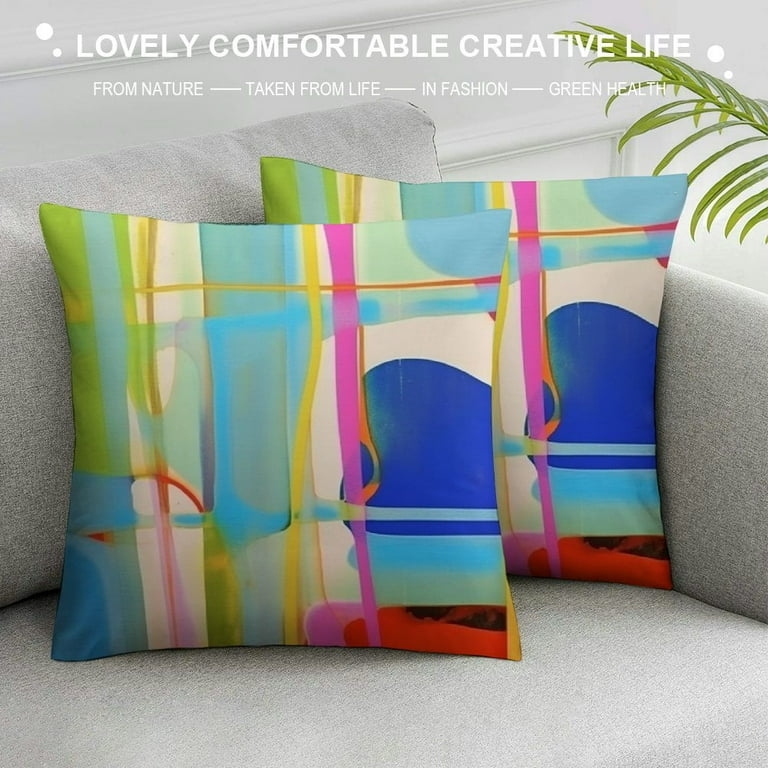 Throw Pillow Colorful Abstract Rainbow Swirl Pattern Modern Art