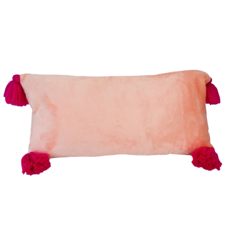 Throw Pillow Contemporary Lavender Color with Plush Shaggy Texture