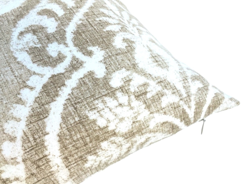 Throw Pillow Coordinated Pattern Mixing Coastal Botanical Set White
