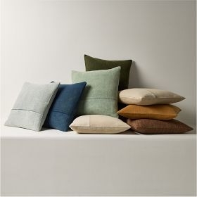 Throw Pillow Cotton Canvas Flange Edge Earthy Tones Matte Finish