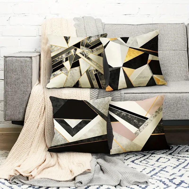 Throw Pillow Cover Ampersand Graphic High Contrast Patterns Yellow