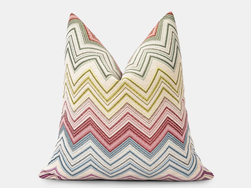 Throw Pillow Cover Colorful Chevron Pink Blue Yellow Vibrant