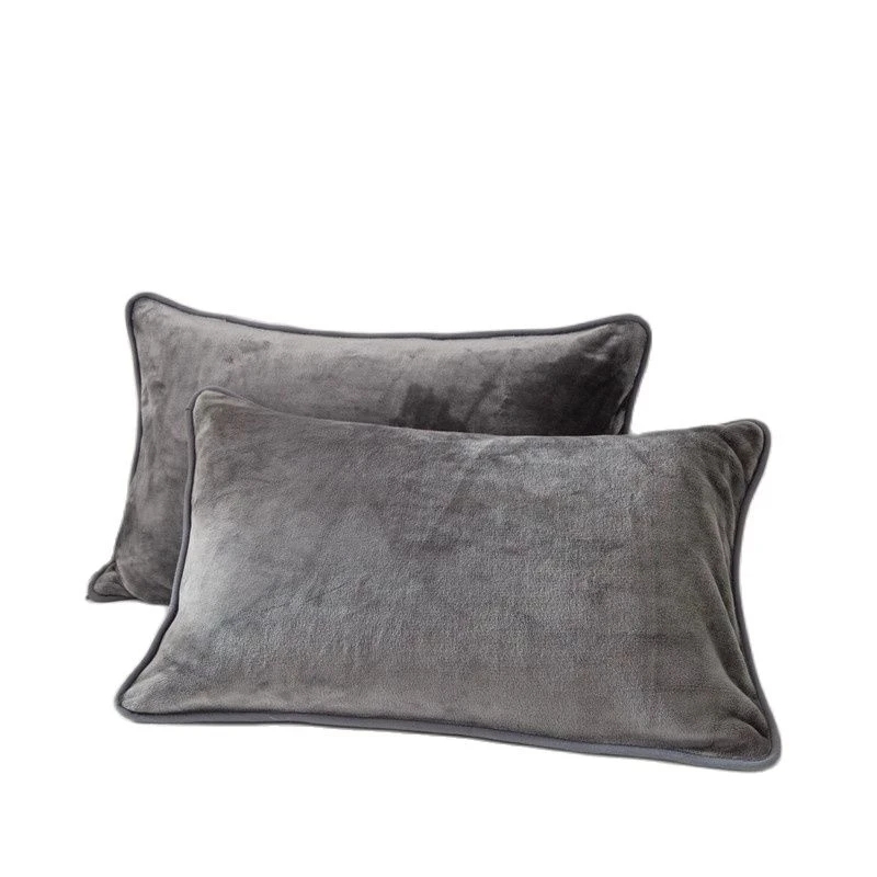 Throw Pillow Cover Set Flannel Material Ribbed Texture Plush
