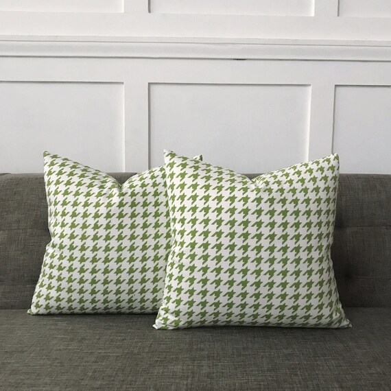 Throw Pillow Cover Woven Fabric Zipper Closure Textured Houndstooth Case
