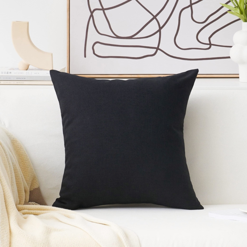 Throw Pillow Cover Woven Linen-Like Texture Earthy
