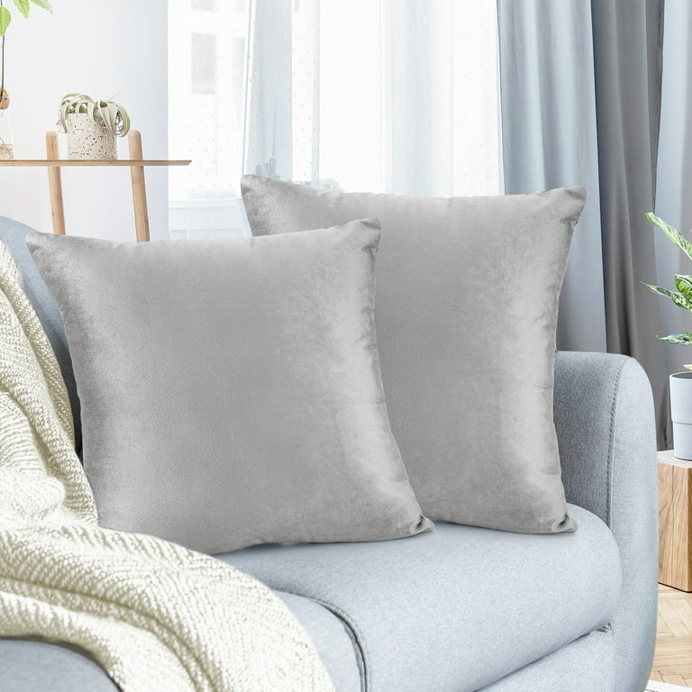 Throw Pillow Covers 2-pack in soft velvet-like fabric for cozy sofa decor