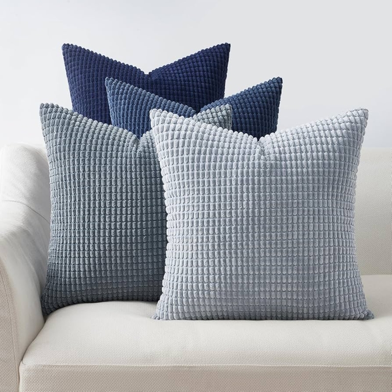 Throw Pillow Covers Corduroy Ribbed Set of 4