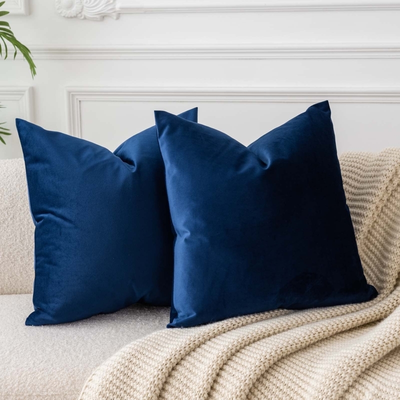 Throw Pillow Covers Set of 2 Velvet Luxe Cushions