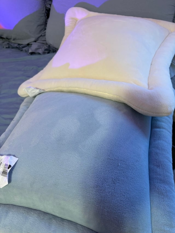 Throw Pillow Cream Boucle Texture with Boho Corner Tassels