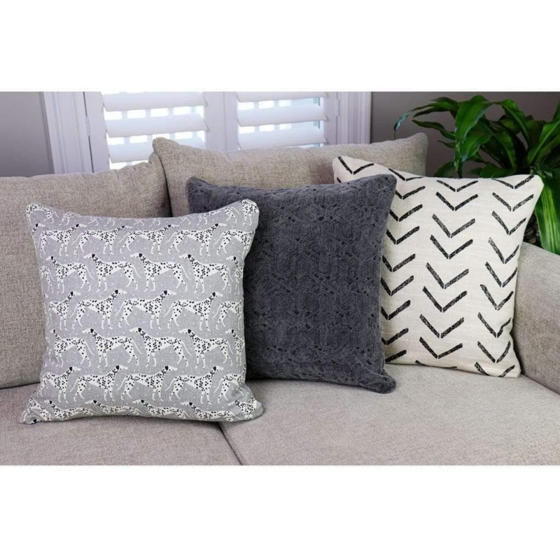 Throw Pillow Dalmatian Print Grey & White Spotted Contemporary Whimsical