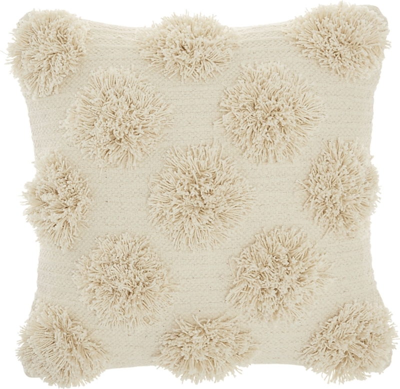 Throw Pillow Decorative Tassels Chunky Weave Boho Coastal