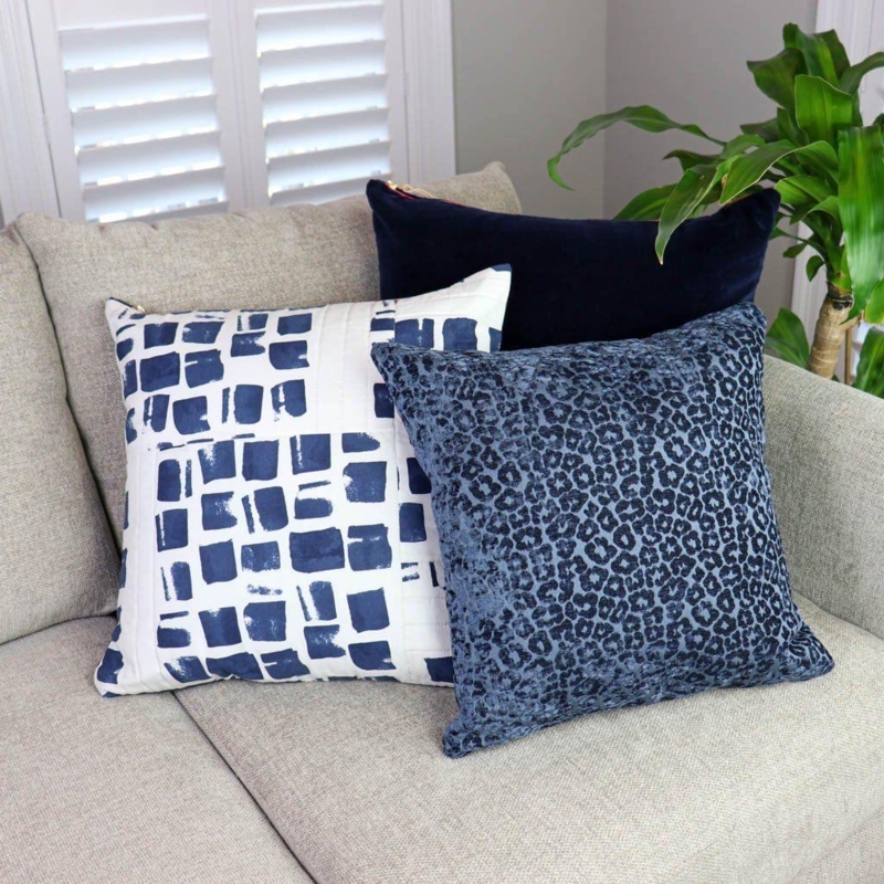 Throw Pillow Diamond Quilting Geometric Coastal