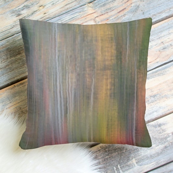 Throw Pillow, Double Sided Design, Mountain Landscape, Navy Terracotta, Rustic