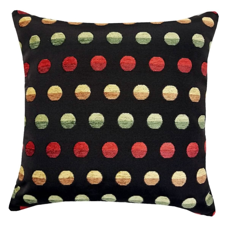 Throw Pillow Espresso Brown Polka Dots Chenille Texture Cozy