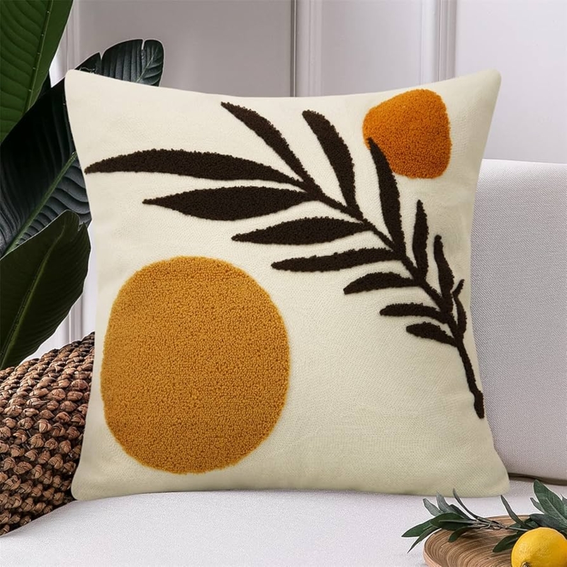 Throw Pillow featuring Abstract Leaf Design and Modern Pattern