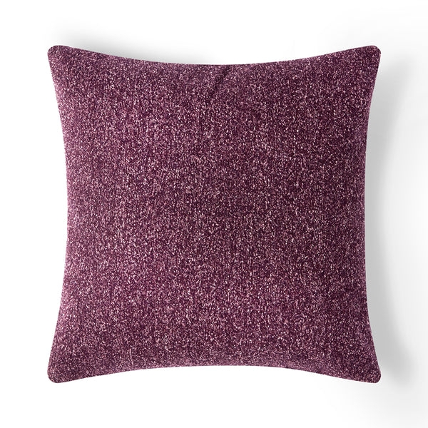 Throw Pillow Flanged Edge Plush Texture, Deep Plum Monochromatic