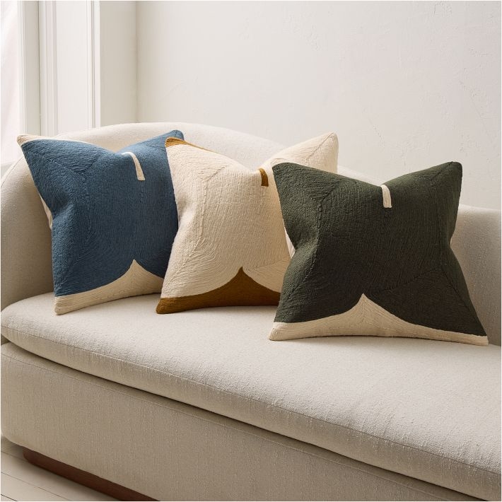 Throw Pillow Geometric Color Blocking Burnt Orange Teal Mid-Century
