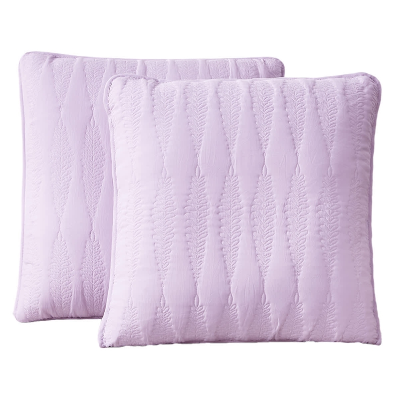 Throw Pillow Geometric Embroidery Washed Microfiber Purple Textured Cushion