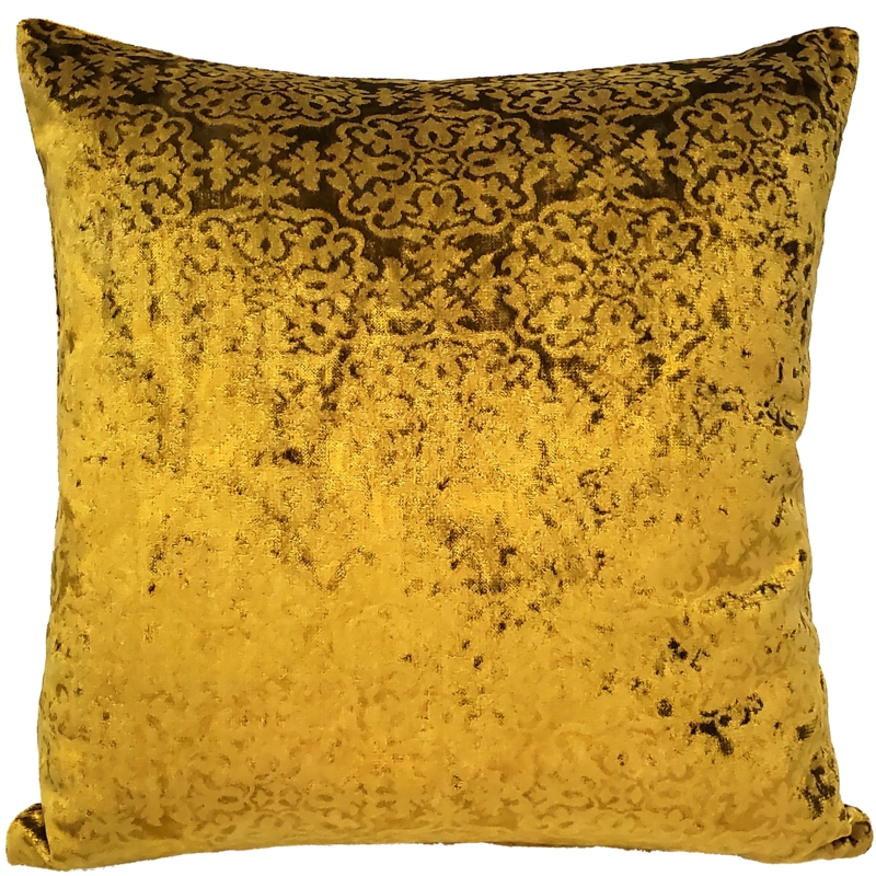 Throw Pillow, Geometric Fretwork Pattern, Shimmering Velvet, Piped Edges