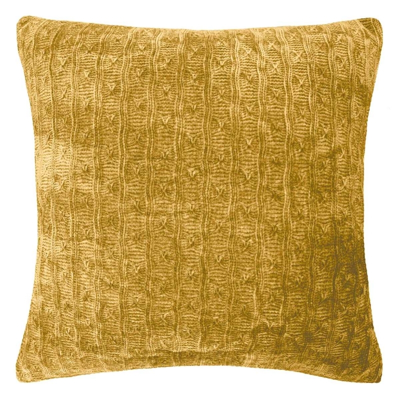 Throw Pillow, Gold Chenille Texture, Square, Contemporary Soft Accent