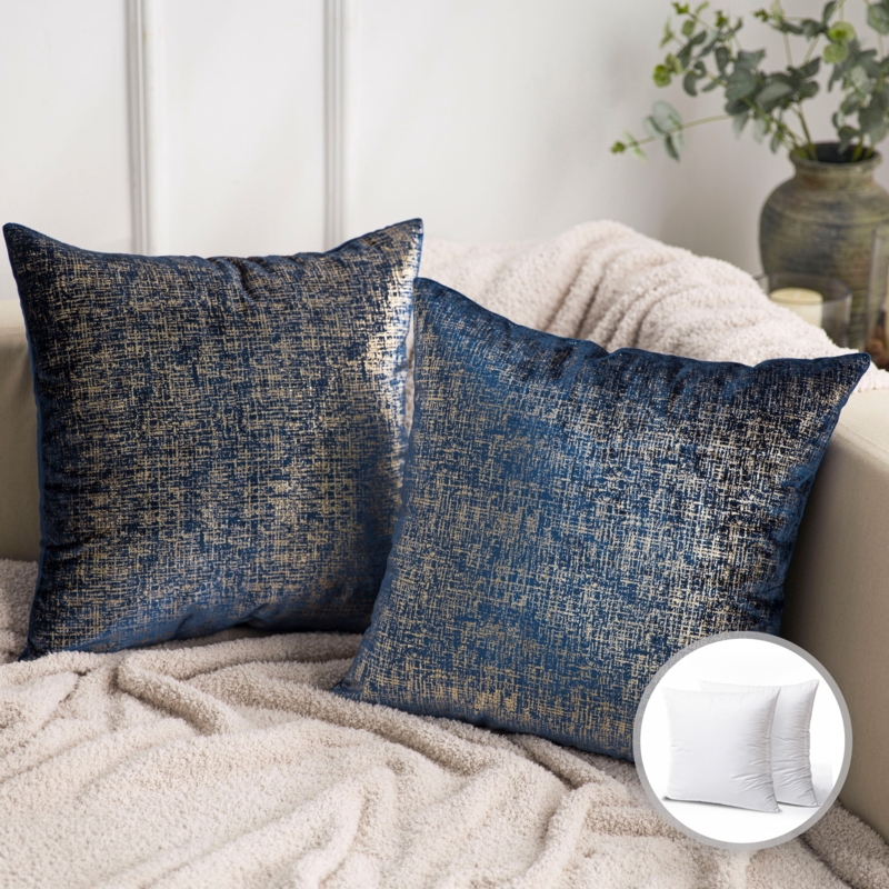 Throw Pillow Gold Foil Geometric Glam Cushion