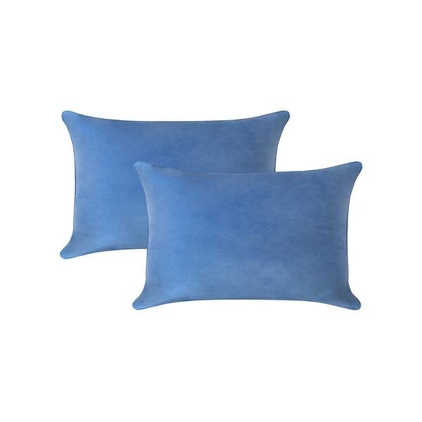 Throw Pillow: Golden Yellow Velvet with Piped Edges & Hidden Zipper, Set of 2