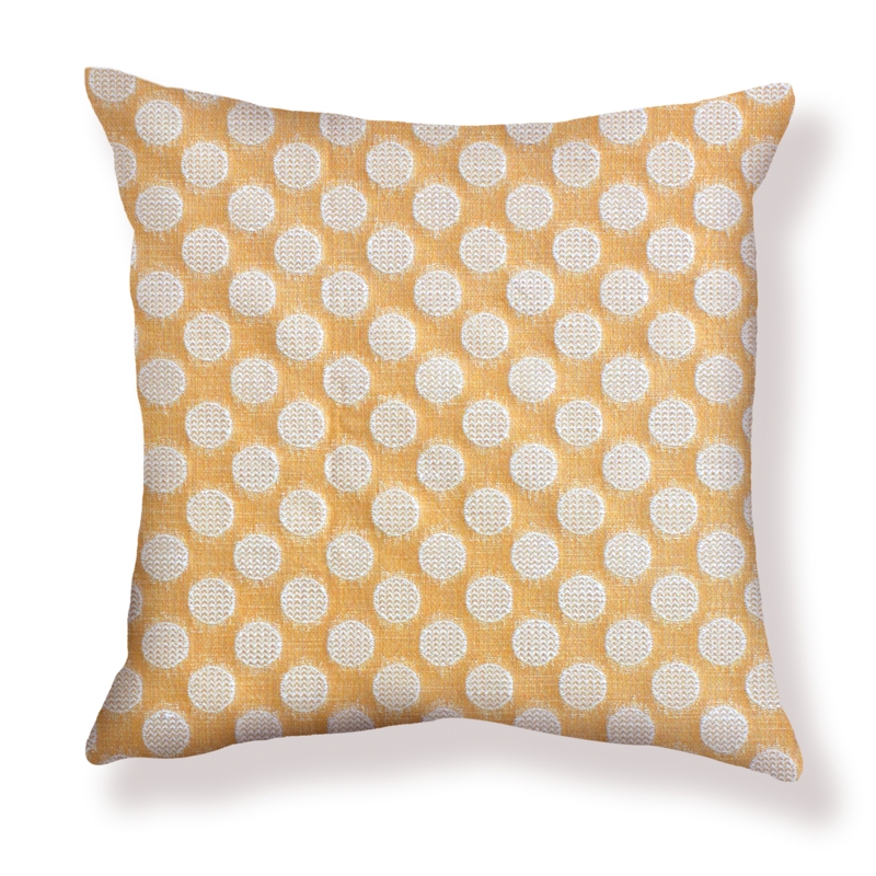 Throw Pillow Goldenrod Chevron Dots Piped Trim Modern Organic