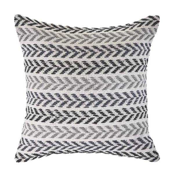 Throw Pillow Gray And Black Chevron Modern Geometric Graphic