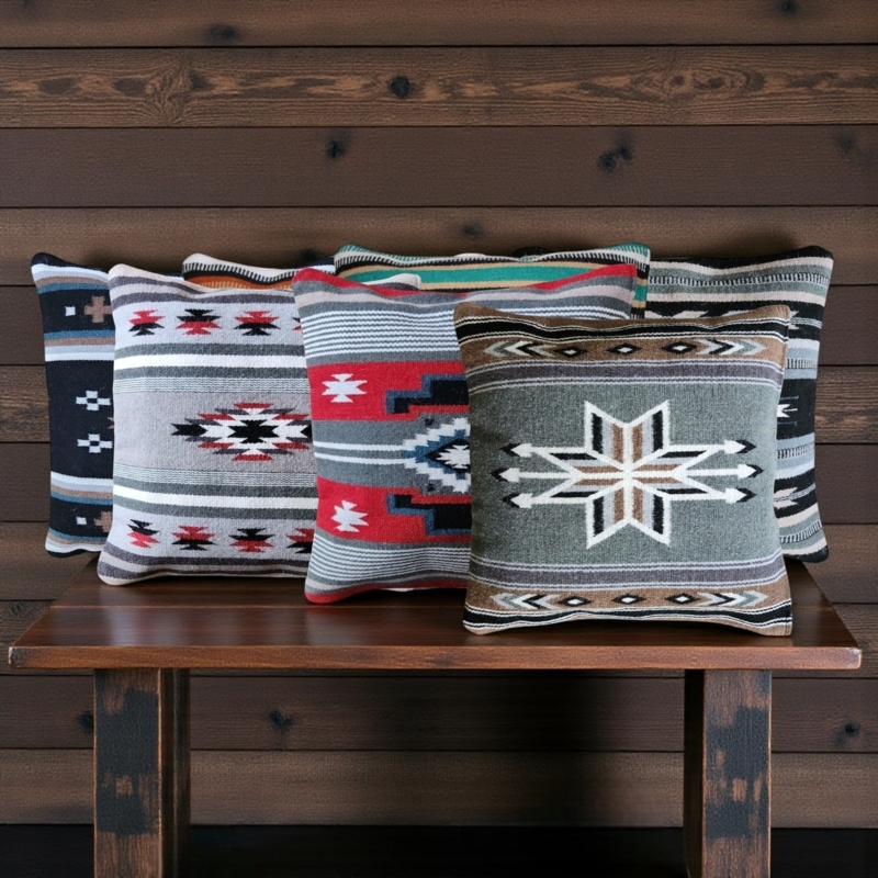 Throw Pillow Handwoven Wool Southwestern Geometric Kilim