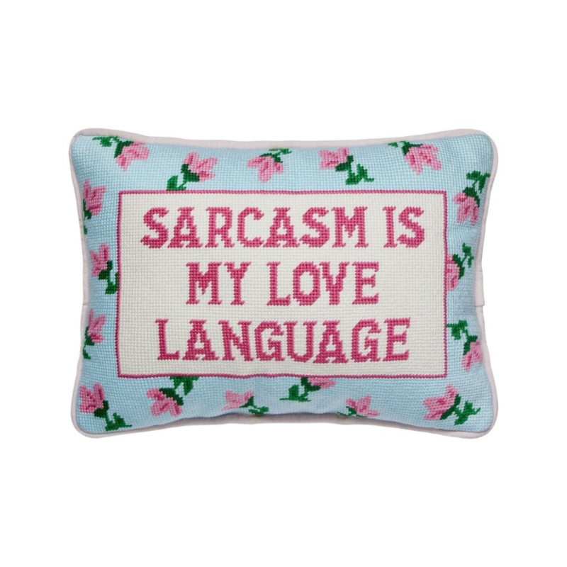 Throw Pillow Humorous Typographic Print Square Modern Minimalist