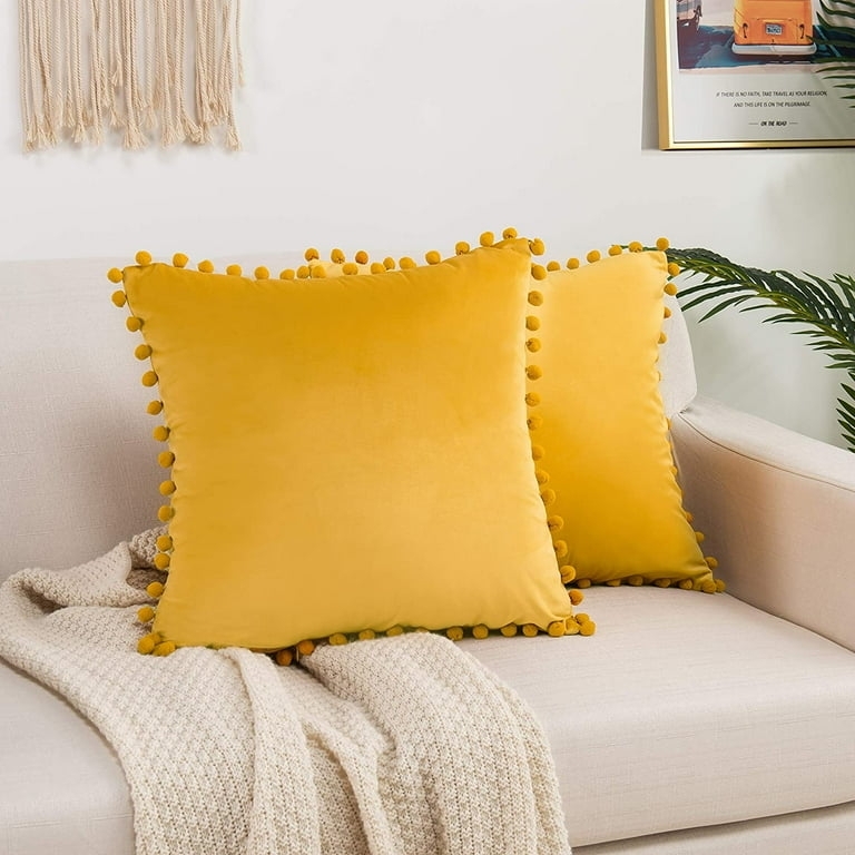 Throw Pillow in Camel Velvet with Soft Sheen for Luxurious Decor