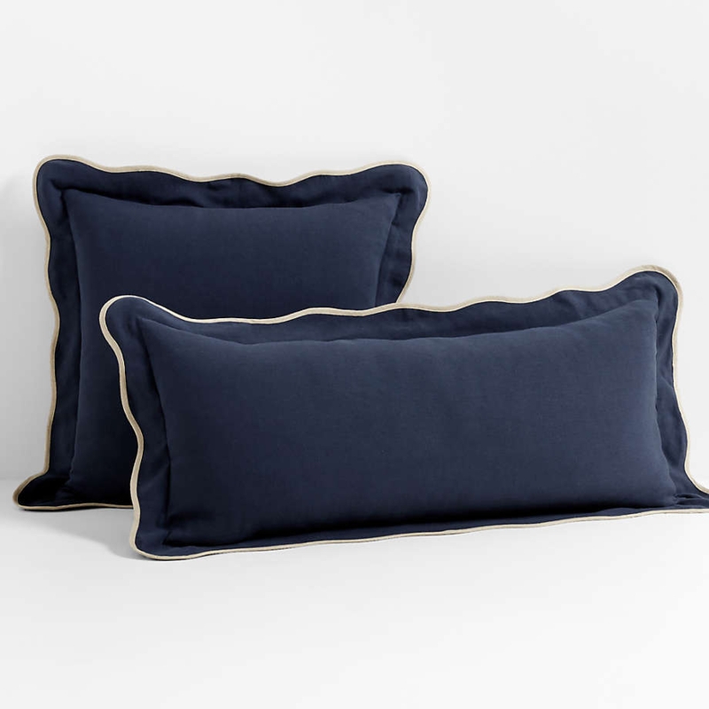 Throw Pillow Indigo Woven Transitional Styling