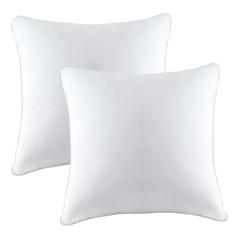 Throw Pillow Insert High Loft Fill Piped Edges White Plump Decorative Forms