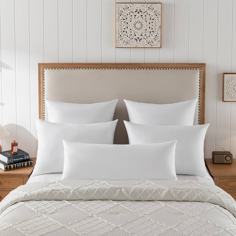 Throw Pillow Insert: High Loft Piped Edge Cushion Insert, Plump White.