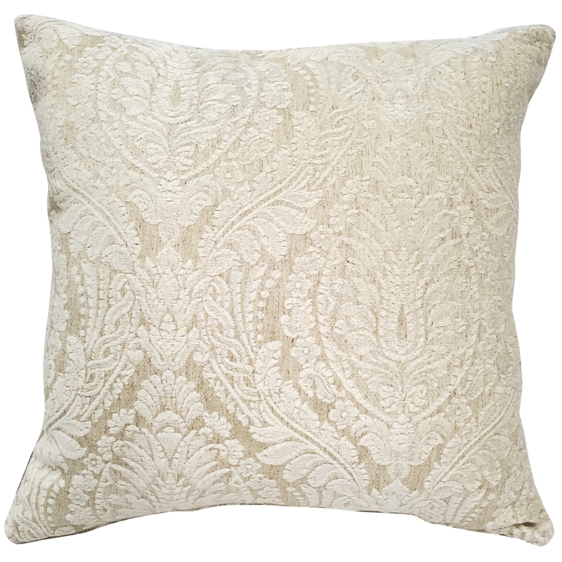 Throw Pillow Jacquard Damask Piped Edges Traditional Elegant