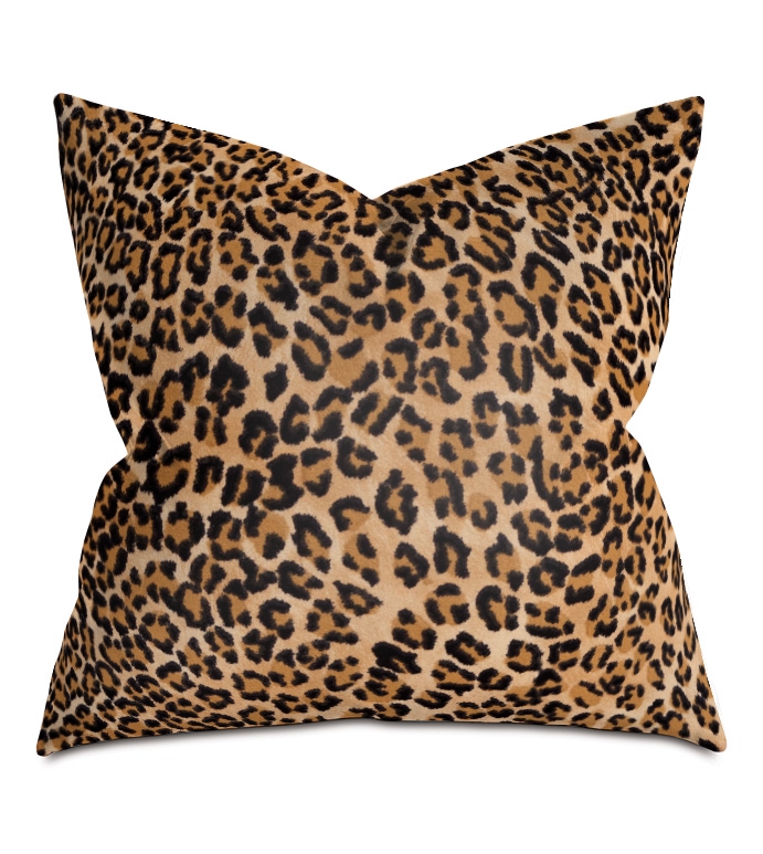 Throw Pillow Jaguar Print Beige Tan Matte Finish Animal Print Pillow