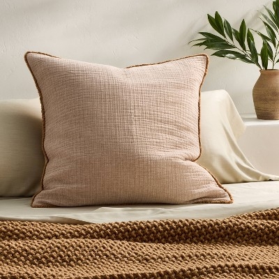 Throw Pillow: Large Scale Euro Size with Chambray Weave