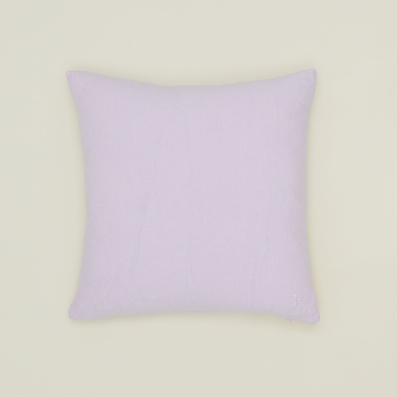 Throw Pillow Lilac Color Linen Texture Raw Edge