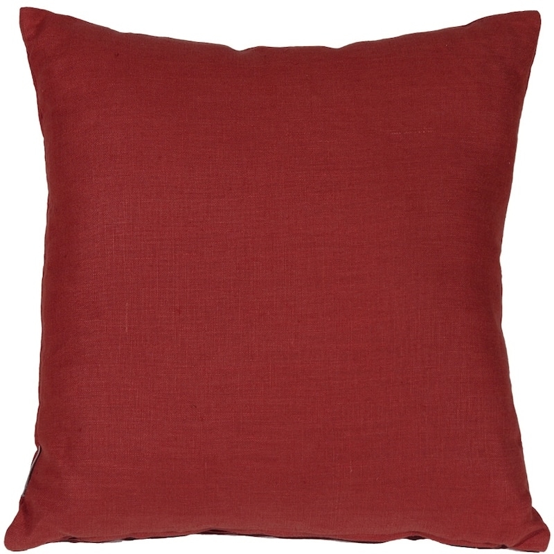 Throw Pillow Linen Like Texture Vibrant Red Hue Modern Farmhouse Accent