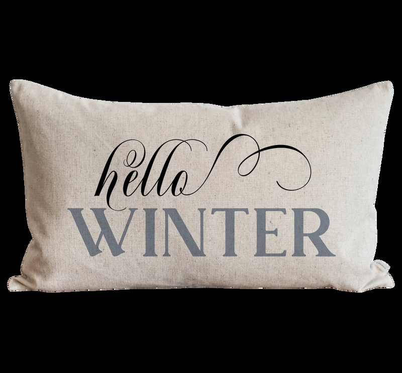 Throw Pillow Linen Like Typographic Print Farmhouse