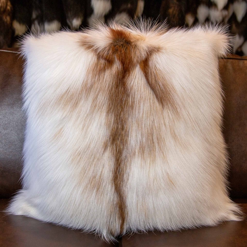 Throw Pillow Long Pile Fur Like Shaggy Texture Rustic Scandinavian